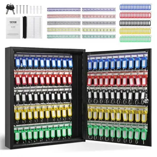VEVOR Schlüsselschrank Schlüsselkasten 100 Schlüssel, Schwarz Schlüsselbox Schlüsseltresor Einstellbar, Abschließbarer Schlüsselschrank mit 10 Schlüsselhaltern, 2 Schlüsseln & 2 Karteikarten VEVOR Schlüsselschrank Schlüsselkasten 100 Schlüssel, Schwarz Schlüsselbox Schlüsseltresor Einstellbar, Abschließbarer Schlüsselschrank mit 10 Schlüsselhaltern, 2 Schlüsseln & 2 Karteikarten