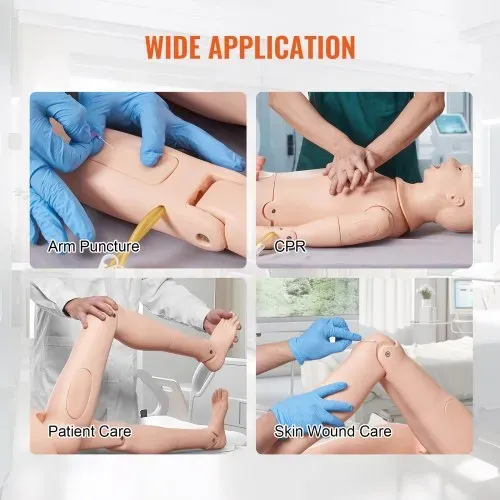 VEVOR Unisex Krankenpflege Übungspuppe Multifunktional Patientenversorgungssimulator 1750 x 440 x 230 mm, Multifunktionale Pflege Ausbildung Pflege-Trainingspuppe Gleichmäßige Skalenformen Übungspuppe – Bild 5