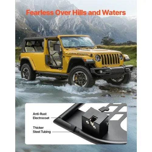 VEVOR Jeep-Rohrtüren (2-türig) im Jagdstil mit robusten Scharnieren und OE-Verriegelung, Jeep-Türen mit Rückspiegeln, passend für 2018–2024 Jeep Wrangler JL und 2020–2024 Jeep Gladiator JT – Bild 5