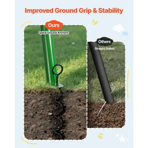 VEVOR Gartenschaukel mit A-förmigem Metallgestell, Schaukelsitz (101,6 cm Groß), bis zu 199,6 kg Tragkraft, Schaukelset Outdoor, Verstärkt mit Spiralförmigen Bodenankern, Tellerschaukel Farbenfroh – Bild 5