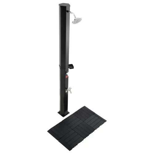 VEVOR Solardusche 35L, Gartendusche 2160 mm Außendusche mit Bodenplatte & Fußarmatur, Pooldusche Warm- & Kaltwasserregulierung, Campingdusche für Garten, Poolbereich, Strandpool, Schwarz – Bild 10