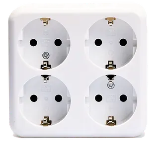 Schutzkontakt-Steckdose 4-fach McPower “Finery“, 250V/16A,AP,Einsteckschutz,weiß Schutzkontakt-Steckdose 4-fach McPower “Finery“, 250V/16A,AP,Einsteckschutz,weiß