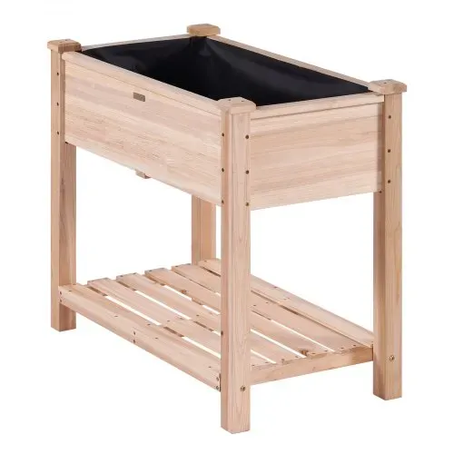 VEVOR Hochbeet Holz Pflanzkübel mit Ablage Blumenkasten 75kg Tragfähigkeit Garten Pflanzkasten Terrassen Gemüsebeet Gartenbeet Pflanzbeet 86x46x76cm ideal für den Anbau von Gemüse Obst Kräutern – Bild 10