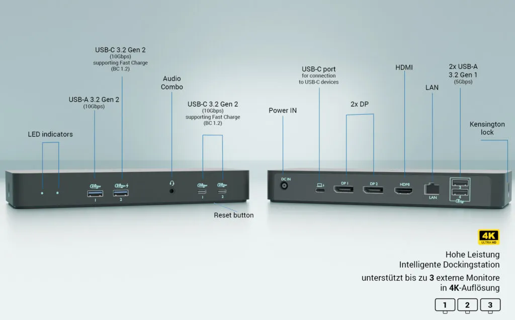 i-tec USB-C Intelligent Triple Display Docking Station + Power Delivery 100W – Bild 4