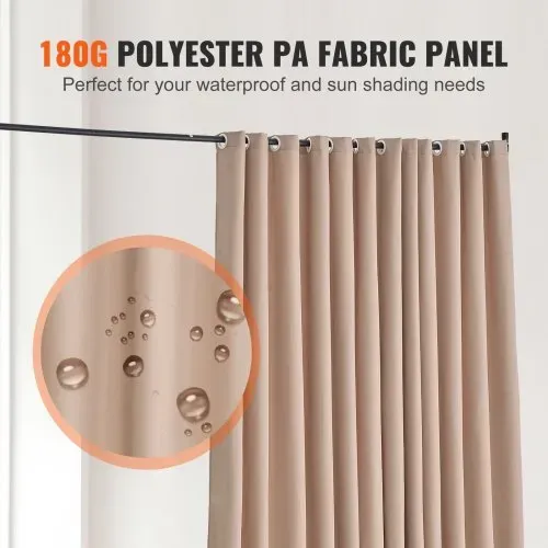 VEVOR Raumteiler Trennwand Paravent Stellwand Einzelpanel, Tragbarer Sichtschutz für Büro Schlafzimmer Esszimmer Arbeitszimmer Balkon, Raumtrenner Rollbar (308,5 x 45 x 245,5 cm), Braun – Bild 4