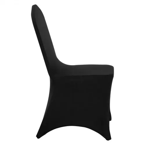 VEVOR Stuhlhussen aus Elastischem Spandex für Klappstühle, Universell Passender, Gewölbter Vorderbezug, Abnehmbare &Waschbare Schonbezüge, für Hochzeit, Urlaub, Party, Feier, (50 Stück, Schwarz) – Bild 10