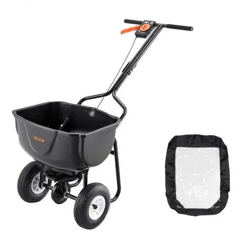 VEVOR Streuwagen, 27 kg Fassungsvermögen, Düngestreuer, Saatgutstreuer 0–3 m Streubreite, Schleuderstreuwagen mit 20 cm Luftreifen, als Aussaathilfe oder Düngerwagen – Bild 8