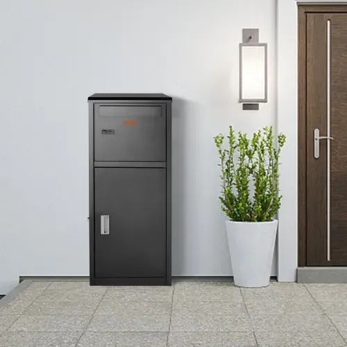 VEVOR Paketbriefkasten 41,2x40,1x110,5cm Paketbox Stahl Paletkasten 50kg Briefkasten Postbox XXL Briefkasten mit Paswortschloss Druckschloss Anti-Diebstahl-Einwurföffnung für Pakete Briefe usw. – Bild 7