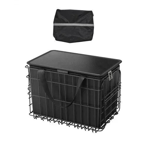 VEVOR Fahrradkorb Hinten 340x210x225mm, faltbarer Hinterradkorb mit Gepäcknetz, herausnehmbarer Innentasche & Abdeckung, Gepäckträgerkorb zum Transport von Hunden, Haustieren, Obst & Lebensmitteln – Bild 8