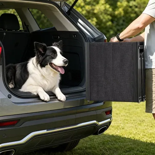 VEVOR Hunderampe, 160 x 43,2 cm, faltbare Hundeautorampen für mittelgroße & große Hunde bis 113 kg, Hundetreppe mit rutschfester Oxford-Gewebeoberfläche, tragbare Einstiegshilfe für SUV & LKW – Bild 7