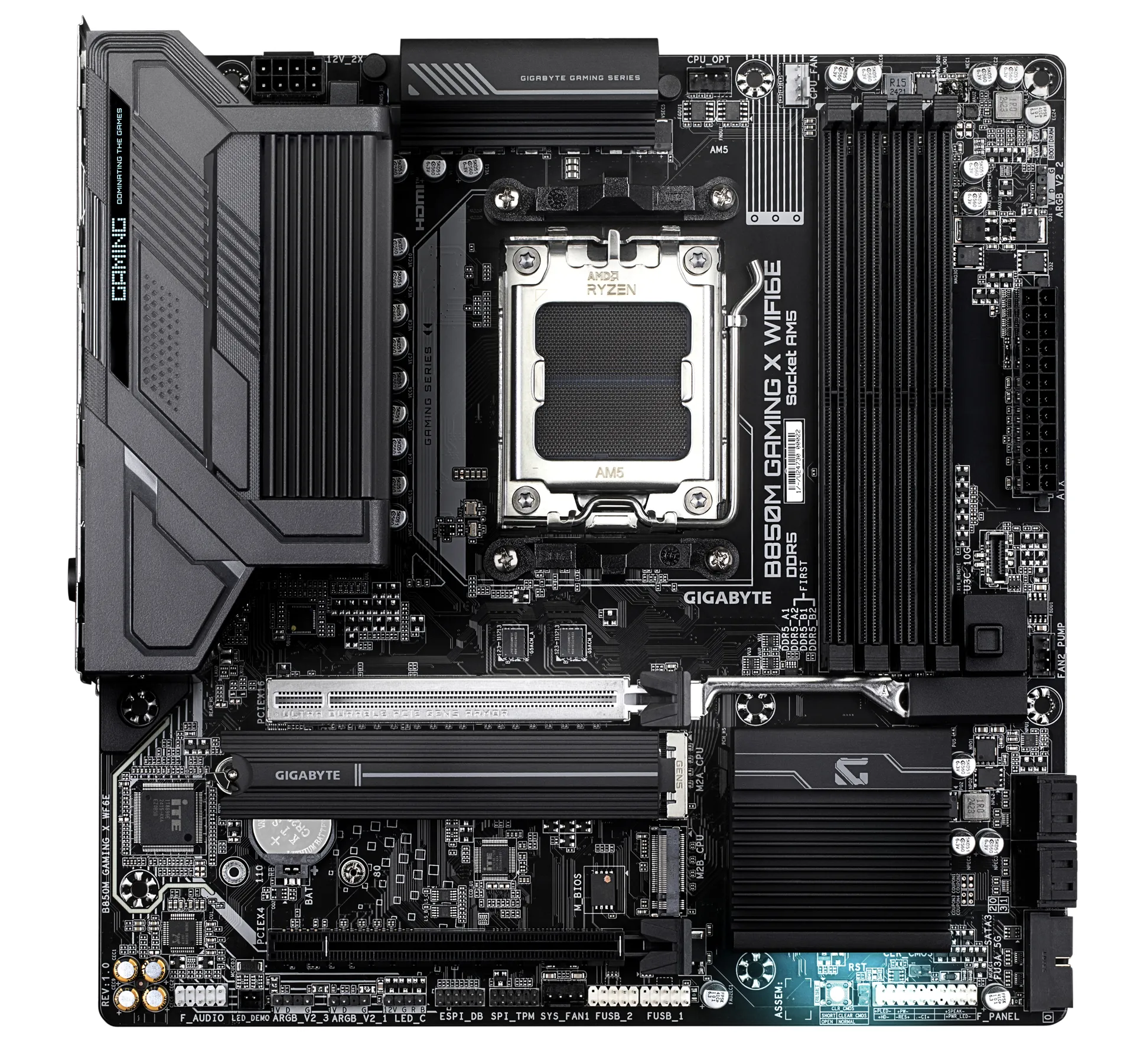 GIGABYTE B850M GAMING X WIFI6E Motherboard - AMD Ryzen 9000 Serien CPUs, 10+2+2 Phasen Digital VRM, bis zu 8200MHz DDR5 (OC), 1xPCIe 5.0 + 1xPCIe 4.0 M.2, 2.5LAN, WIFI 6E, USB 3.2 Gen 2. – Bild 2