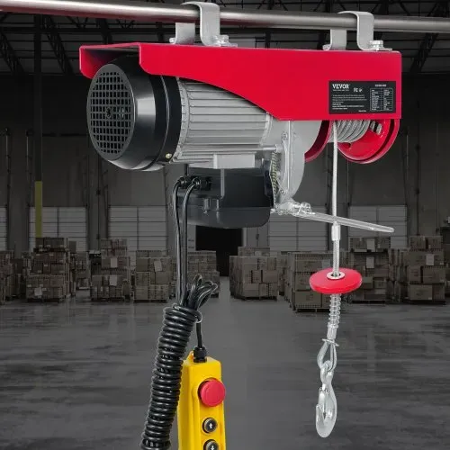 VEVOR 230V Elektrische Seilwinde 500kg bis 1000kg Hubhöhe 12m Seilzug Motorwinde 1600W Motor Flaschenzug 10m/min Hubgeschwindigkeit Hebezug mit kabelgebundener Fernbedienung Seilhebezug Kettenzug – Bild 7