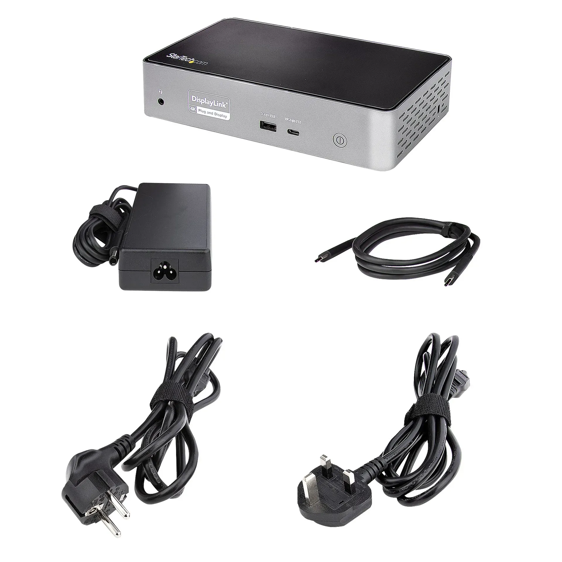 StarTech.com USB C Dockingstation für 4 monitore - 4K 60Hz Hybrid Notebook Dock DisplayPort 1.4 & HDMI 2.0 - Universal USB-C/Thunderbolt Laptop Dock mit 100W PD - USB Hub mit 1x USB-C & 3x USB-A, GbE, Audio – Bild 7