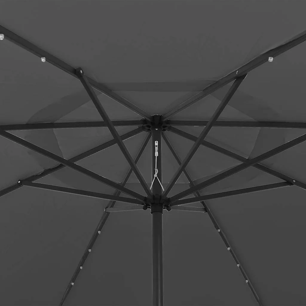 vidaXL Sonnenschirm mit LED-Beleuchtung 400 cm Anthrazit – Bild 4