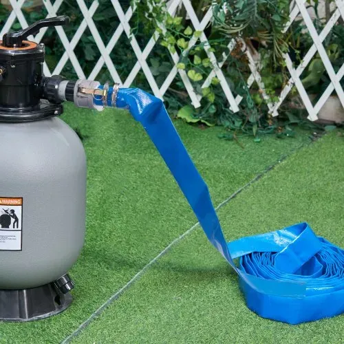VEVOR Industrieschlauch 51 mm x 15,24 m Flachschlauch PVC Feuerwehrschlauch 58 PSI(4 bar) Arbeitsdruck Abwasserschlauch 174 PSI(12 bar) Berstdruck Bauschlauch mit Camlock-C-/E-Anschlüssen, 4 Klemmen – Bild 7
