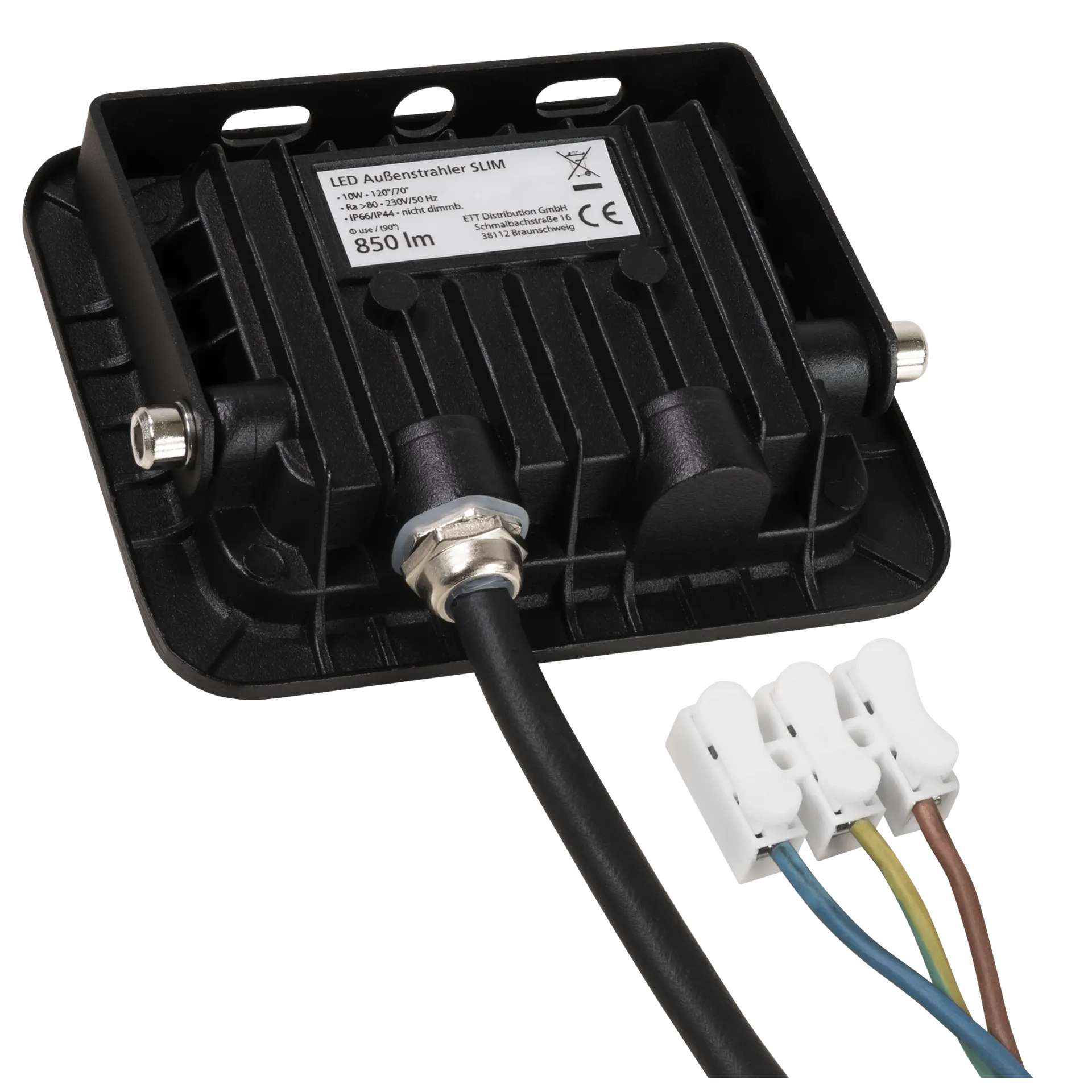 LED-Außenstrahler McShine ''Slim'' 10W, 850 Lumen, IP66, 4000K, neutralweiß – Bild 4