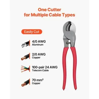 VEVOR Hochleistungs-Kabelschneider,235 mm Kompaktgröße mit Geschmiedeten Klingen und PVC-beschichteten Griffe, für 4/0 AWG Aluminium-, 2/0 AWG Weichkupfer- und 100-Paar-24AWG-Kommunikationskabel VEVOR Hochleistungs-Kabelschneider,235 mm Kompaktgröße mit Geschmiedeten Klingen und PVC-beschichteten Griffe, für 4/0 AWG Aluminium-, 2/0 AWG Weichkupfer- und 100-Paar-24AWG-Kommunikationskabel