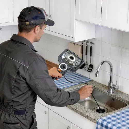 VEVOR Drehbare Endoskopkamera mit Licht, Inspektionskamera mit 360° beweglichem Kopf, IP67 Wasserdichte Rohrkamera mit 6 Zoll Display 1,5 m Kabel 7000 mAh Akku, 6,2 mm Boreskopkamera für Auto Haus – Bild 7
