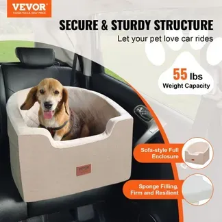 VEVOR Hundeautositz Hundesitzerhöhung fürs Auto mit Aufbewahrungstasche, ansteckbarer Sicherheitsleine und Schwammfüllung, Hundeautobett für kleine und mittelgroße Hunde bis 25 kg, braun VEVOR Hundeautositz Hundesitzerhöhung fürs Auto mit Aufbewahrungstasche, ansteckbarer Sicherheitsleine und Schwammfüllung, Hundeautobett für kleine und mittelgroße Hunde bis 25 kg, braun