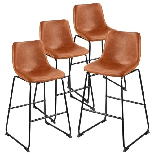 VEVOR Barhocker Thekenhocker 4 Stk. (945 mm hoch) Küchenstuhl Barstuhl aus PU-Leder mit Rückenlehne & Metallrahmen, Bistrostuhl (149,7 kg belastbar) Küche Esszimmer Kücheninsel Bar, Braun VEVOR Barhocker Thekenhocker 4 Stk. (945 mm hoch) Küchenstuhl Barstuhl aus PU-Leder mit Rückenlehne & Metallrahmen, Bistrostuhl (149,7 kg belastbar) Küche Esszimmer Kücheninsel Bar, Braun