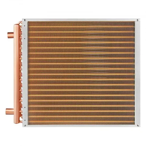 VEVOR Wärmetauscher Wasser-Luft, 50,8 x 50,8 cm mit 3-reihigen 9,53 mm Kupferanschlüssen, 242 Aluminiumlamellen Wärmetauscher für Holzöfen, Heizung und Kühlung im Wohnbereich und Warmluftheizung – Bild 9