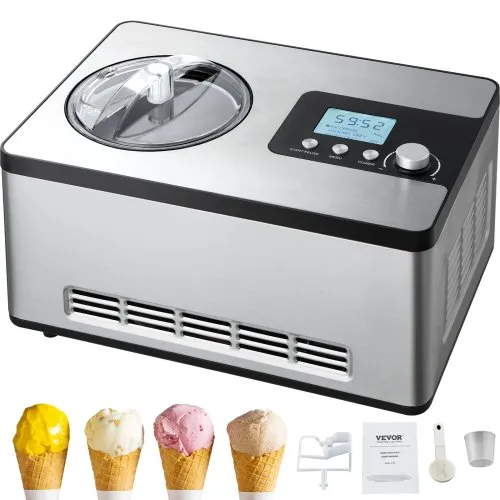 VEVOR Kompressor Eismaschine Eiscrememaschine 2 L, 180 W Frozen Joghurtbereiter Speiseeismaschine 3 Modi Joghurtmaschine Haushalt, Tragbare Eismaschine Sorbet Gelato Geräuscharm Silber Elektrisch VEVOR Kompressor Eismaschine Eiscrememaschine 2 L, 180 W Frozen Joghurtbereiter Speiseeismaschine 3 Modi Joghurtmaschine Haushalt, Tragbare Eismaschine Sorbet Gelato Geräuscharm Silber Elektrisch