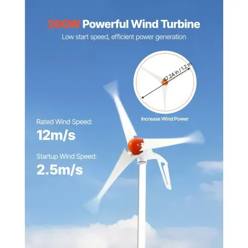 VEVOR 12V 400W Solar-Wind-Hybrid-Set, Inkl. 2 Stk. 100W Mono-Solarpanele 200W Windturbine mit MPPT Wind/Solar Hybrid-Laderegler, Netzunabhängige Energie für Heimgebrauch Wohnmobile Boote Camper RV – Bild 3