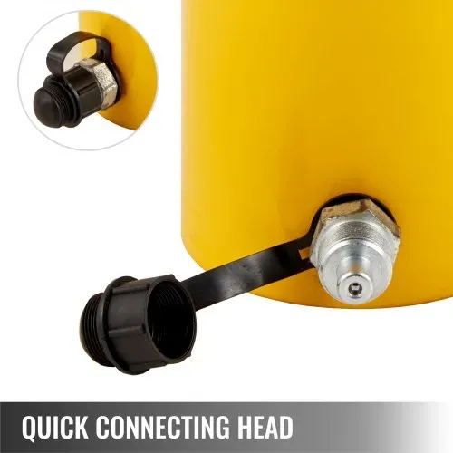 VEVOR Hydraulikzylinderheber Kapazität 30T Hydraulikzylinder 100 mm Hub einfachwirkender tragbar gelb, hydraulische Wagenheber Hohlkolbenheber Hydraulikflasche 6,9 kg für Riggers-Hersteller – Bild 3