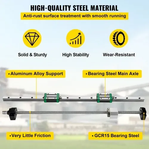VEVOR Linearführung Linearschiene Führungsschiene RM1605-1000mm Kugelumlaufspindel Set 2stk HGR20-1000mm – Bild 2