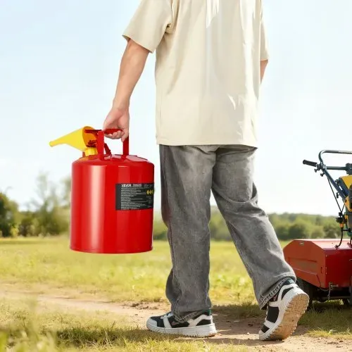 VEVOR Sicherheitskanister, 19 L Typ I, Sicherheitsbehälter für Benzin mit Flammensperre, selbstschließendem Deckel & PE-Trichter, ergonomischem Griff, Lagerbehälter für brennbare Stoffe, Rot – Bild 7