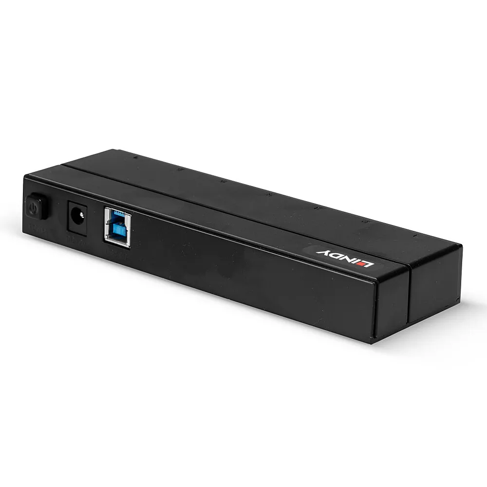 Lindy 43228 Schnittstellen-Hub USB 3.2 Gen 1 (3.1 Gen 1) Type-A 5000 Mbit/s Schwarz – Bild 2