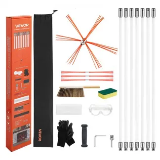 VEVOR Ofenrohrbürste-Set, 7 m max. Länge, Schornsteinbürsten, Schornsteinfeger-Satz, Kaminbürste, um 90° biegbares Kaminreinigungswerkzeug, für quadratische & rechteckige Schornsteine VEVOR Ofenrohrbürste-Set, 7 m max. Länge, Schornsteinbürsten, Schornsteinfeger-Satz, Kaminbürste, um 90° biegbares Kaminreinigungswerkzeug, für quadratische & rechteckige Schornsteine