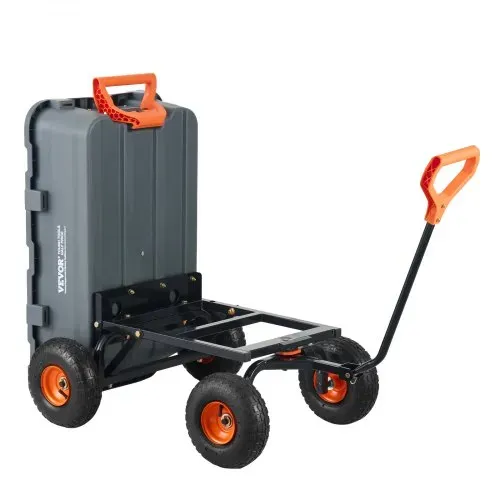 VEVOR Gartenwagen, Gartenkarre mit leicht zu montierendem Stahlrahmen, Kippbarer Transportwagen mit umwandelbarem 2-in-1-Griff, Mehrzweck-Schubkarre mit 360 kg Tragfähigkeit, 255 mm Reifen – Bild 10