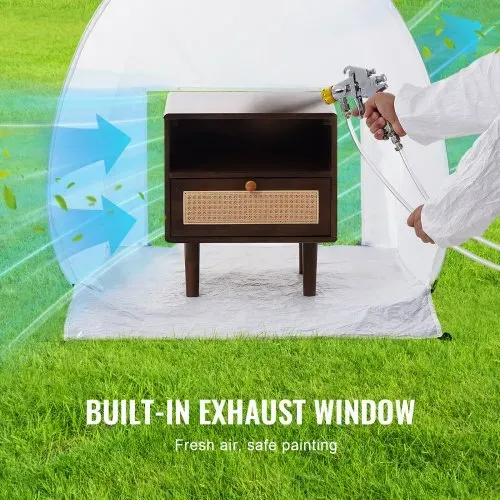 VEVOR Sprühfarben-Unterstand, 40 x 35 x 40 Zoll, tragbares Pop-Up-Sprühfarbenzelt mit integriertem Boden, Abluftfenster und Aufbewahrungstasche, faltbare Lackierkabine für Möbel, DIY-Hobby-Werkzeug-Malstation – Bild 3