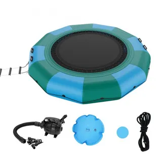VEVOR Aufblasbarer Wassertrampolin mit Leiter, Wasserdichte, Abriebfeste, Wassertrampoline 3,66 m Großen Sprungfläche, Sprungplattform-Wasserpark Pool Trampolin, Blau + Grün 226 kg Tragfähigkeit VEVOR Aufblasbarer Wassertrampolin mit Leiter, Wasserdichte, Abriebfeste, Wassertrampoline 3,66 m Großen Sprungfläche, Sprungplattform-Wasserpark Pool Trampolin, Blau + Grün 226 kg Tragfähigkeit