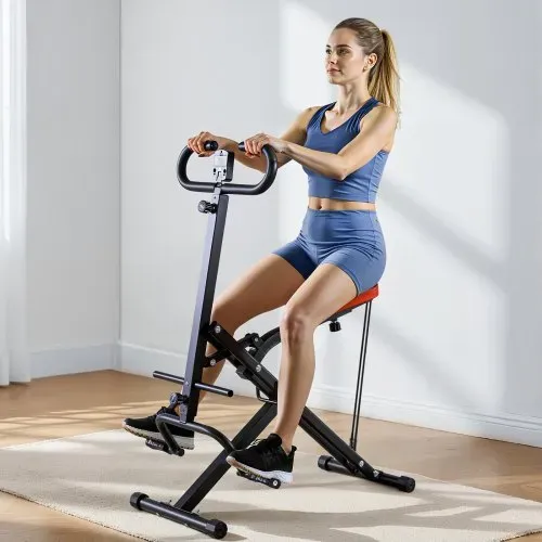 VEVOR Kniebeugenmaschine für tiefe Kniebeugen zu Hause, klappbares Trainingsgerät, Gesäßtrainer mit 2 hochfesten Widerstandsbändern, Heimtrainingsgerät für Gesäß und Beine, Glute Machine – Bild 7