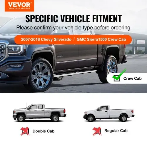 VEVOR 6 Zoll Trittbretter kompatibel mit 2007–2018 Chevy Silverado/GMC Sierra 1500 Crew Cab/2019 2500HD 3500HD 1500 LD, 201 Edelstahl-Seitentrittbretter, Tragkraft 227 kg, 2-teilig VEVOR 6 Zoll Trittbretter kompatibel mit 2007–2018 Chevy Silverado/GMC Sierra 1500 Crew Cab/2019 2500HD 3500HD 1500 LD, 201 Edelstahl-Seitentrittbretter, Tragkraft 227 kg, 2-teilig