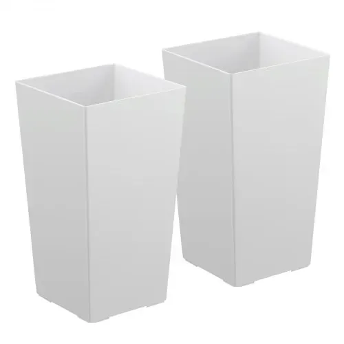 VEVOR Pflanztopf 300x300x550 mm 2er-Set, Blumentopf, Blumenkübel, PP-Pflanzgefäß, Planzkübel, Pflanzkasten mit Innentopf, Geeignet für Zimmer- & Gartenpflanzen, weiß – Bild 8