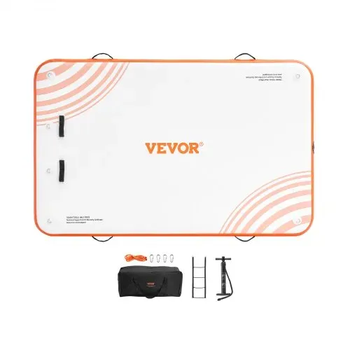 VEVOR Aufblasbares Schwimmdock, 2,43 x 1,52 m, aufblasbare Dockplattform, rutschfeste Wasser-Schwimmdockmatte mit tragbarer Tragetasche und abnehmbarer Leiter, schwimmende Plattform-Inselfloß für Pool – Bild 8