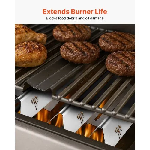 VEVOR 5 Flavorizer Bars + 2 Heizplatten, Aromaschienen Flammenverteiler für Grills (Weber Genesis 300-Serie), einschließlich E310 E320 E330 S310 S320 S330, dickere Heizplatte aus Edelstahl – Bild 5