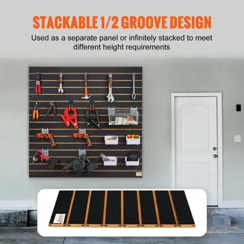 VEVOR 2er-Set Wandpanel Werkzeugwand 129,1x129,1cm Wandpaneel MDF Werkzeughalter Organizer, Lamellenwand Slatwall Stecktafel Pegboard Wandhalterung Ideal für Werkstatt Lager Keller Werkbank Garage – Bild 4