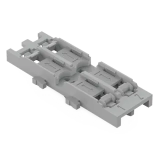 Befestigungsadapter WAGO, 2-fach, für Durchgangsverbinder mit Hebel,Rastfuß,grau Befestigungsadapter WAGO, 2-fach, für Durchgangsverbinder mit Hebel,Rastfuß,grau