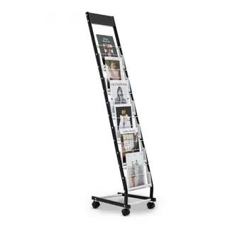 VEVOR Prospektständer Zeitschriftenständer mit 6 Fächern, rollbarer Literaturständer Kataloghalter Schrägsteller, Buchständer Bodenaufsteller aus Metall für Messen, Büroshows, Ausstellung VEVOR Prospektständer Zeitschriftenständer mit 6 Fächern, rollbarer Literaturständer Kataloghalter Schrägsteller, Buchständer Bodenaufsteller aus Metall für Messen, Büroshows, Ausstellung