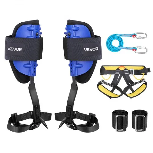 VEVOR Klettergurte Set, höhenverstellbare Baumklettern Ausrüstung mit Gurten & Gurtzeug, max. Tragkraft 159 kg, robuste Stahlsteigsteigeisen, Baumpflegeausrüstung für Obsternte & Jagd VEVOR Klettergurte Set, höhenverstellbare Baumklettern Ausrüstung mit Gurten & Gurtzeug, max. Tragkraft 159 kg, robuste Stahlsteigsteigeisen, Baumpflegeausrüstung für Obsternte & Jagd