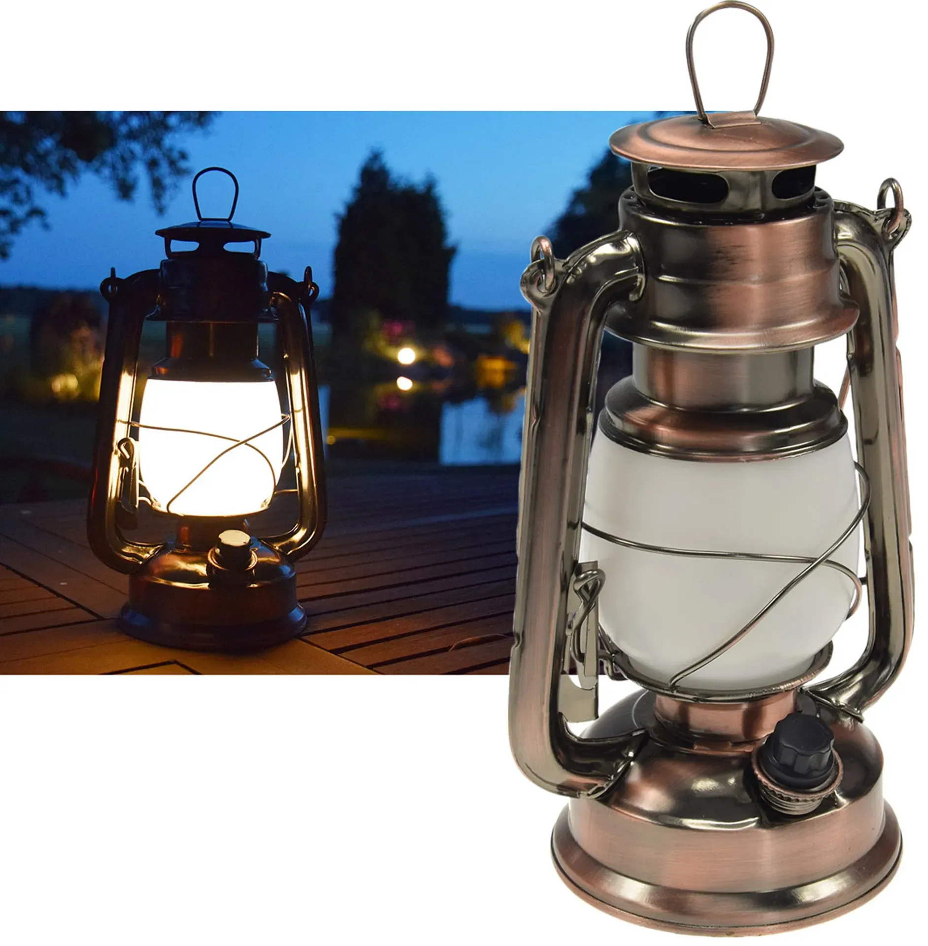LED Camping Laterne “CT-CL Copper” ØxH 12×23,5cm, 4x AA, warmweiß, dimmbar LED Camping Laterne “CT-CL Copper” ØxH 12×23,5cm, 4x AA, warmweiß, dimmbar