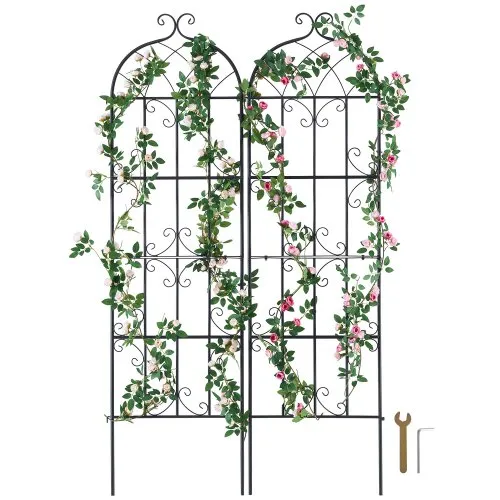 VEVOR Rankhilfe für Kletterpflanzen, 51×180 cm, Kletterhilfe, 2er-Set rostfreies Metallspalier für Gartenblumen, Rankgitter für Rosen, Gurkenstütze, dekoratives Clematis-Spalier für Innenhöfe & Rasen VEVOR Rankhilfe für Kletterpflanzen, 51×180 cm, Kletterhilfe, 2er-Set rostfreies Metallspalier für Gartenblumen, Rankgitter für Rosen, Gurkenstütze, dekoratives Clematis-Spalier für Innenhöfe & Rasen