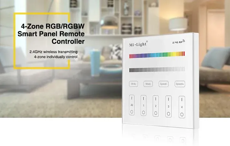 MiBoxer T3 LED Fernbedienung Smart Panel RGB/RGB-W 4 Zonen MiBoxer T3 LED Fernbedienung Smart Panel RGB/RGB-W 4 Zonen