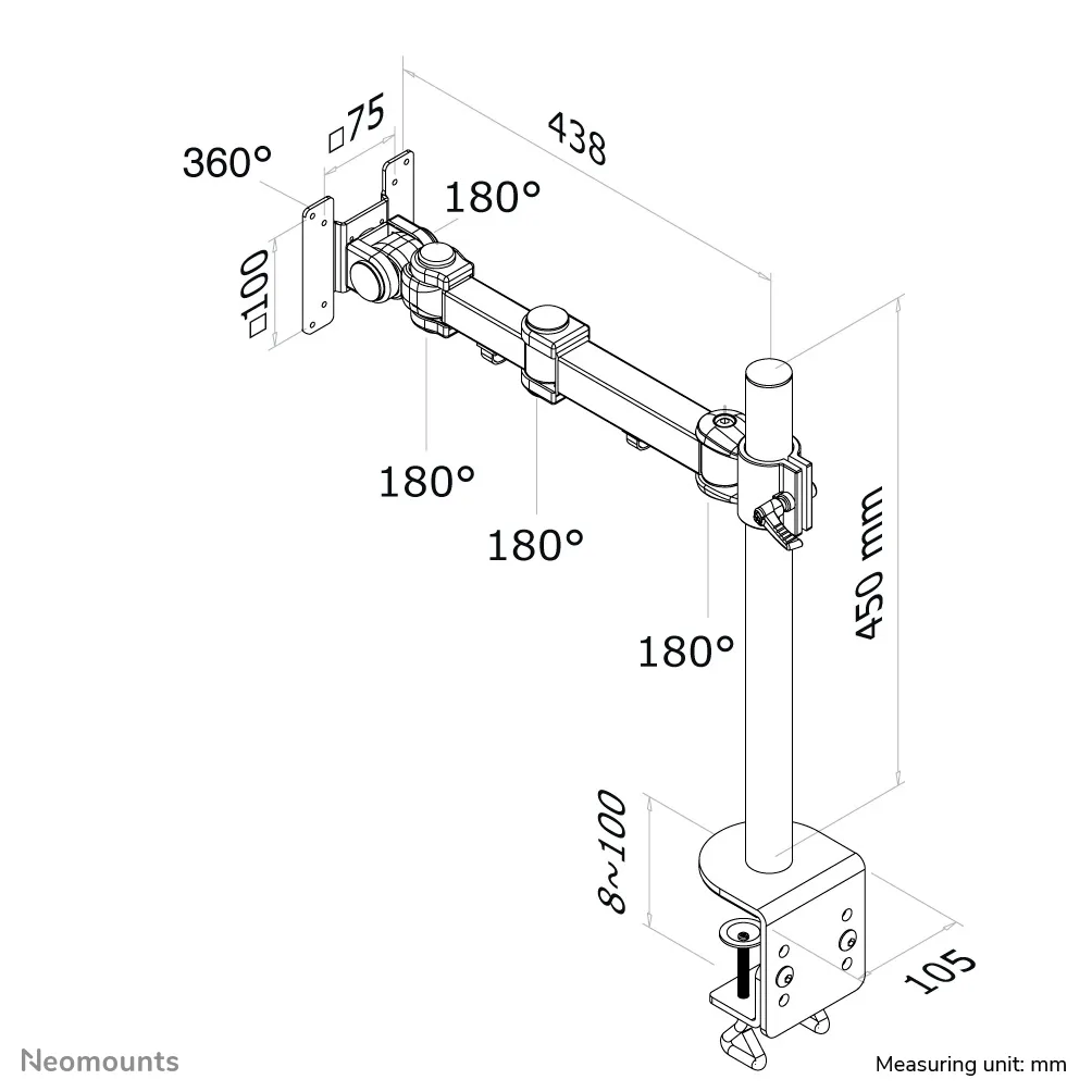 Neomounts FPMA-D960 Monitorarm 10-30" – Bild 6