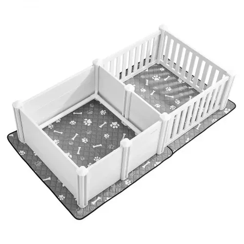 VEVOR Wurfkiste für Welpen, 186,5x97x50 cm, Hundelaufstall, mit höhenverstellbarer Tür, Welpenlaufstall, waschbarer Pipi-Unterlage, Wurfbox aus PVC-Kunststoff für mittelgroße Hunde – Bild 8