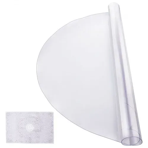 VEVOR Kunststoff-Tischdecke, 48 x 48 Zoll, 2,0 mm dick, transparenter Tischschutz, runde PVC-Schreibtischunterlage, wasserdichte und leicht zu reinigende Schreibtischunterlage, Tischdecke, für Büro, Kommode, Esszimmertisch, Nachttisch – Bild 8
